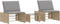 vidaXL - Ligstoelen - 2 - st - met - tafel - poly - rattan - beige