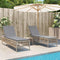 vidaXL - Ligstoelen - 2 - st - met - tafel - poly - rattan - beige