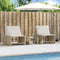 vidaXL - Ligstoelen - 2 - st - met - tafel - poly - rattan - beige