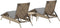 vidaXL - Ligstoelen - 2 - st - met - tafel - poly - rattan - beige