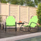 vidaXL - Ligstoelen - 2 - st - schommelend - staal - en - textileen - groen