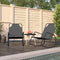 vidaXL - Ligstoelen - 2 - st - schommelend - staal - en - textileen - grijs
