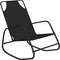 vidaXL - Ligstoelen - 2 - st - schommelend - staal - en - textileen - zwart