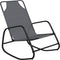 vidaXL - Ligstoelen - 2 - st - schommelend - staal - en - textileen - grijs