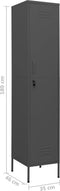 vidaXL - Lockerkast - 35x46x180 - cm - staal - antracietkleurig