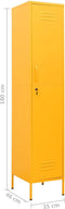 vidaXL - Lockerkast - 35x46x180 - cm - staal - mosterdgeel