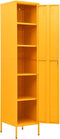 vidaXL - Lockerkast - 35x46x180 - cm - staal - mosterdgeel