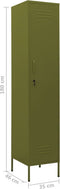 vidaXL - Lockerkast - 35x46x180 - cm - staal - olijfgroen