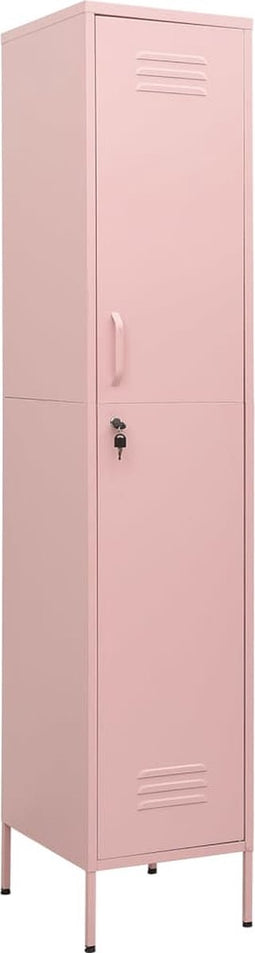 vidaXL - Lockerkast - 35x46x180 - cm - staal - roze