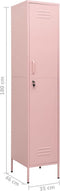 vidaXL - Lockerkast - 35x46x180 - cm - staal - roze