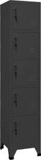 vidaXL - Lockerkast - 38x40x180 - cm - staal - antracietkleurig