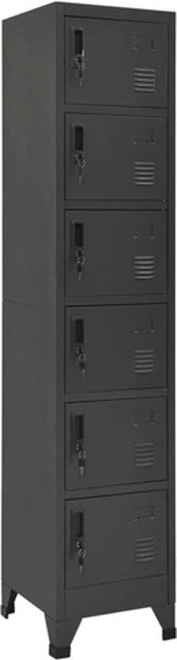 vidaXL - Lockerkast - 38x40x180 - cm - staal - antracietkleurig