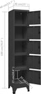 vidaXL - Lockerkast - 38x40x180 - cm - staal - antracietkleurig
