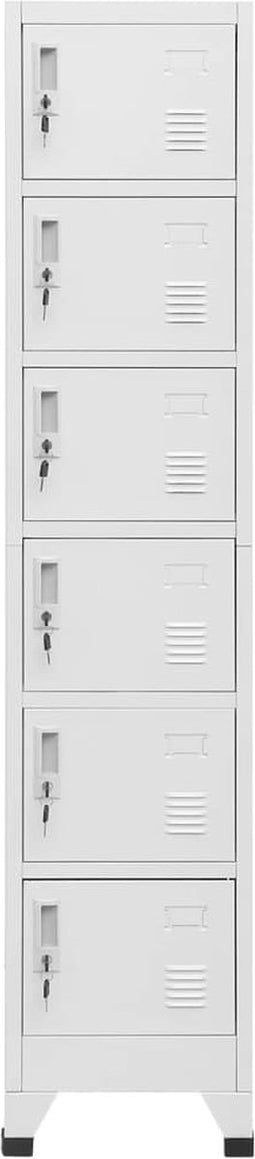 vidaXL - Lockerkast - 38x40x180 - cm - staal - lichtgrijs