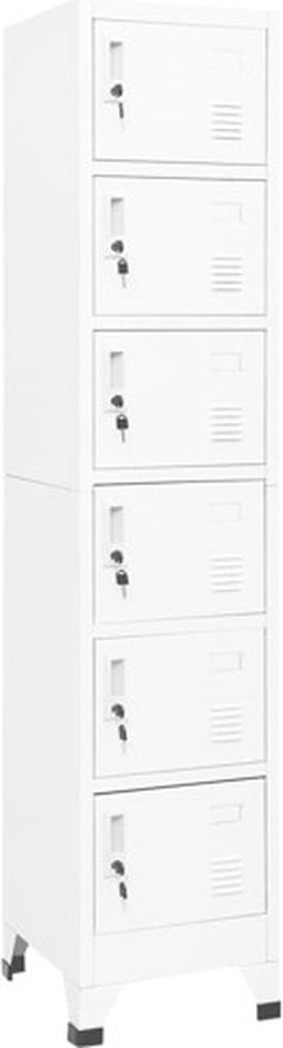 vidaXL - Lockerkast - 38x40x180 - cm - staal - wit