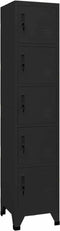 vidaXL - Lockerkast - 38x40x180 - cm - staal - zwart