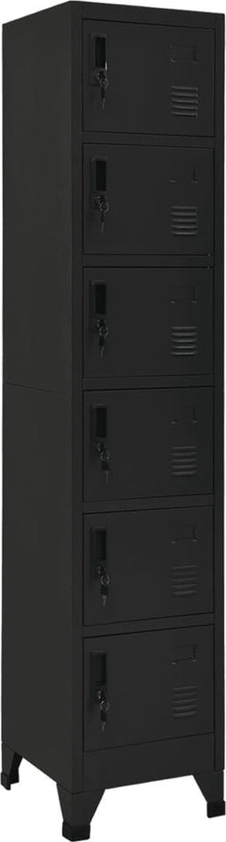 vidaXL - Lockerkast - 38x40x180 - cm - staal - zwart