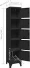vidaXL - Lockerkast - 38x40x180 - cm - staal - zwart