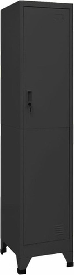 vidaXL - Lockerkast - 38x45x180 - cm - staal - antracietkleurig