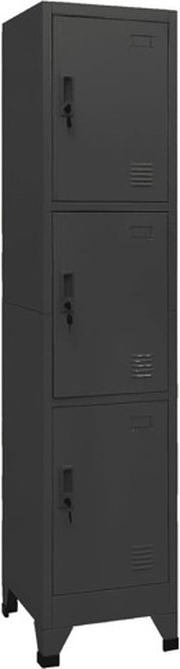 vidaXL - Lockerkast - 38x45x180 - cm - staal - antracietkleurig