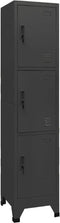 vidaXL - Lockerkast - 38x45x180 - cm - staal - antracietkleurig