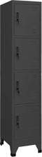 vidaXL - Lockerkast - 38x45x180 - cm - staal - antracietkleurig