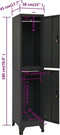 vidaXL - Lockerkast - 38x45x180 - cm - staal - antracietkleurig