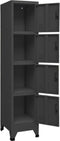vidaXL - Lockerkast - 38x45x180 - cm - staal - antracietkleurig