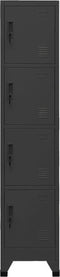 vidaXL - Lockerkast - 38x45x180 - cm - staal - antracietkleurig