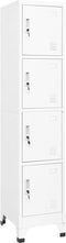 vidaXL - Lockerkast - 38x45x180 - cm - staal - wit