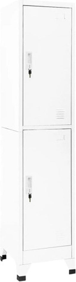 vidaXL - Lockerkast - 38x45x180 - cm - staal - wit