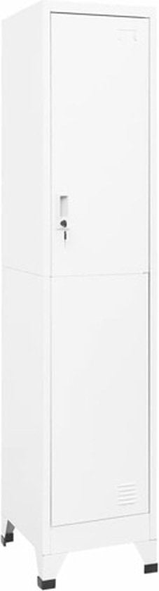 vidaXL - Lockerkast - 38x45x180 - cm - staal - wit