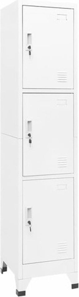 vidaXL - Lockerkast - 38x45x180 - cm - staal - wit