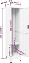 vidaXL - Lockerkast - 38x45x180 - cm - staal - wit