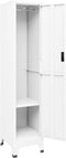 vidaXL - Lockerkast - 38x45x180 - cm - staal - wit
