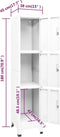 vidaXL - Lockerkast - 38x45x180 - cm - staal - wit