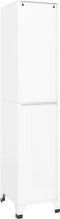 vidaXL - Lockerkast - 38x45x180 - cm - staal - wit