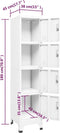 vidaXL - Lockerkast - 38x45x180 - cm - staal - wit