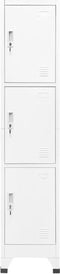 vidaXL - Lockerkast - 38x45x180 - cm - staal - wit