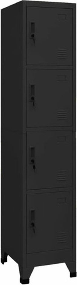 vidaXL - Lockerkast - 38x45x180 - cm - staal - zwart
