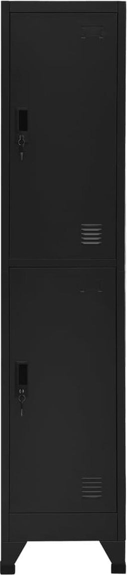 vidaXL - Lockerkast - 38x45x180 - cm - staal - zwart