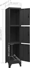 vidaXL - Lockerkast - 38x45x180 - cm - staal - zwart