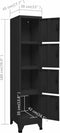 vidaXL - Lockerkast - 38x45x180 - cm - staal - zwart