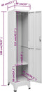 vidaXL - Lockerkast - 38x45x180 - cm