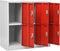 vidaXL - Lockerkast - 90x45x92,5 - cm - staal - lichtgrijs - en - rood