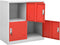 vidaXL - Lockerkast - 90x45x92,5 - cm - staal - lichtgrijs - en - rood