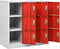 vidaXL - Lockerkast - 90x45x92,5 - cm - staal - lichtgrijs - en - rood