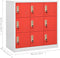 vidaXL - Lockerkast - 90x45x92,5 - cm - staal - lichtgrijs - en - rood