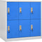 vidaXL - Lockerkast - 90x45x92,5 - cm - staal - lichtgrijs - en - blauw