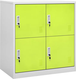 vidaXL - Lockerkast - 90x45x92,5 - cm - staal - lichtgrijs - en - groen